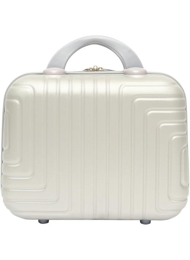 حقيبة مكياج رويال ترافل الصلبة بتصميم متاهة مقاس 13.5 بوصة، حقيبة مكياج محمولة مزودة بحزام مطاطي متعدد الجيوب، فضية اللون - Image 3